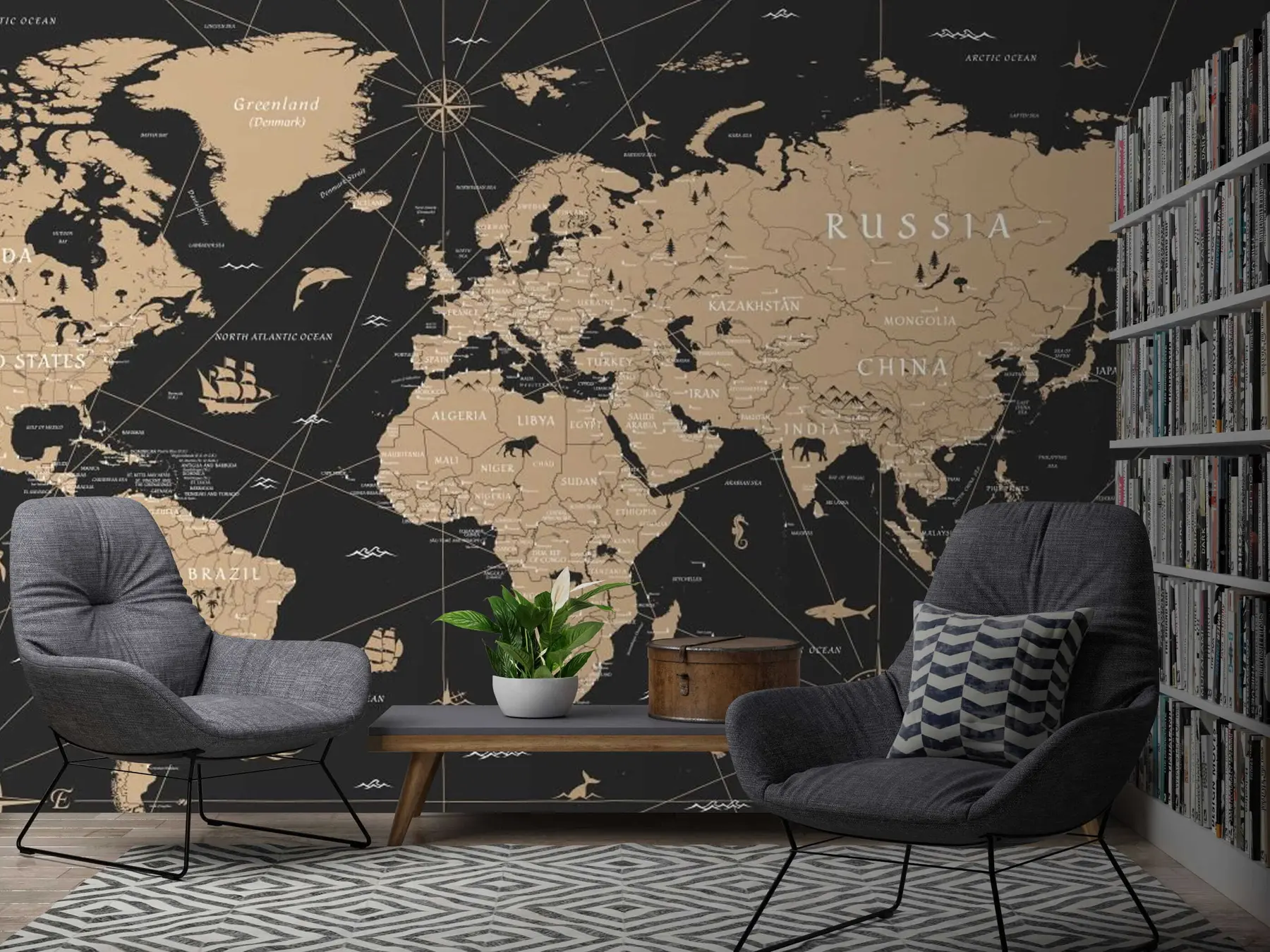 fotószőnyeg Vintage világtérkép u50401