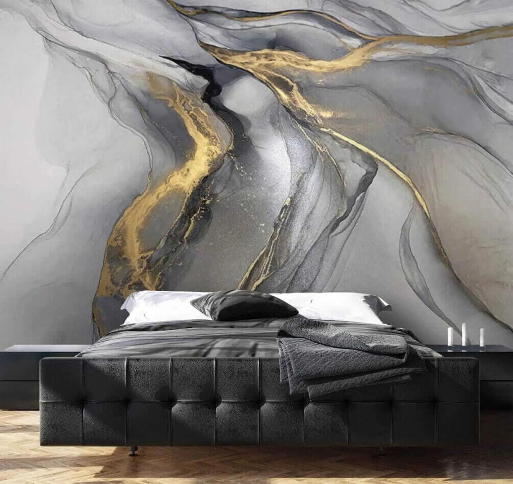 fotószőnyeg Szürkéssárga márvány, fluid art u18250