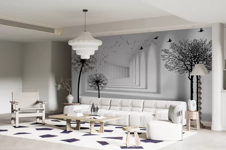 fotószőnyeg 3D-s alagút és a pitypang u37803