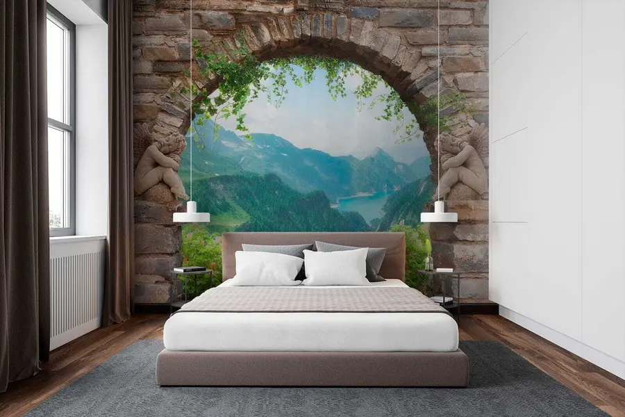 fotószőnyeg Arch, kilátással a hegyekre u52506