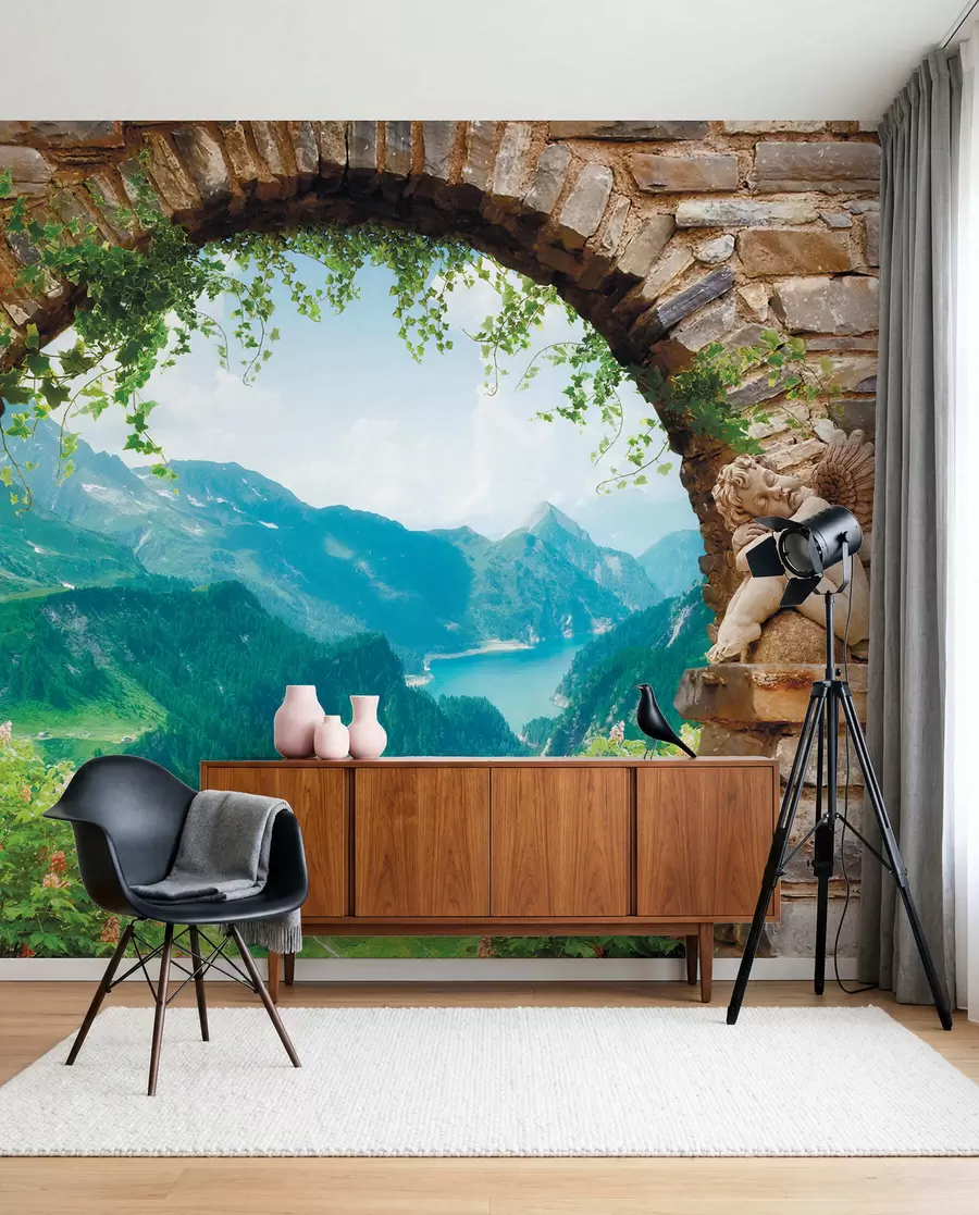 fotószőnyeg Arch, kilátással a hegyekre u52506