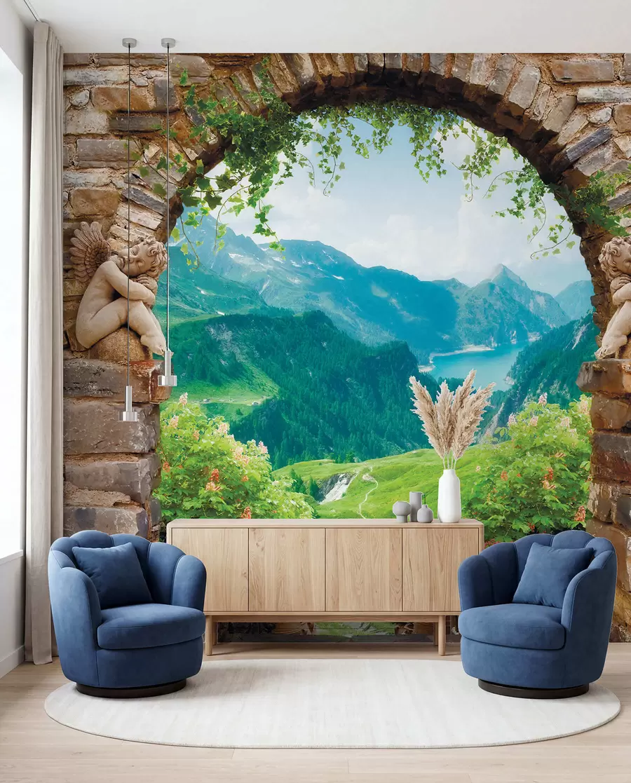 fotószőnyeg Arch, kilátással a hegyekre u52506