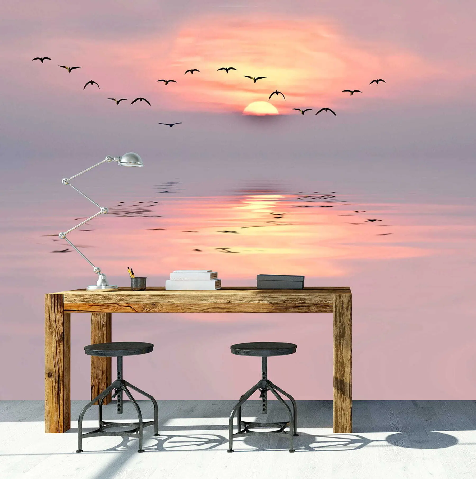 fotószőnyeg Sirályok naplementekor u53413