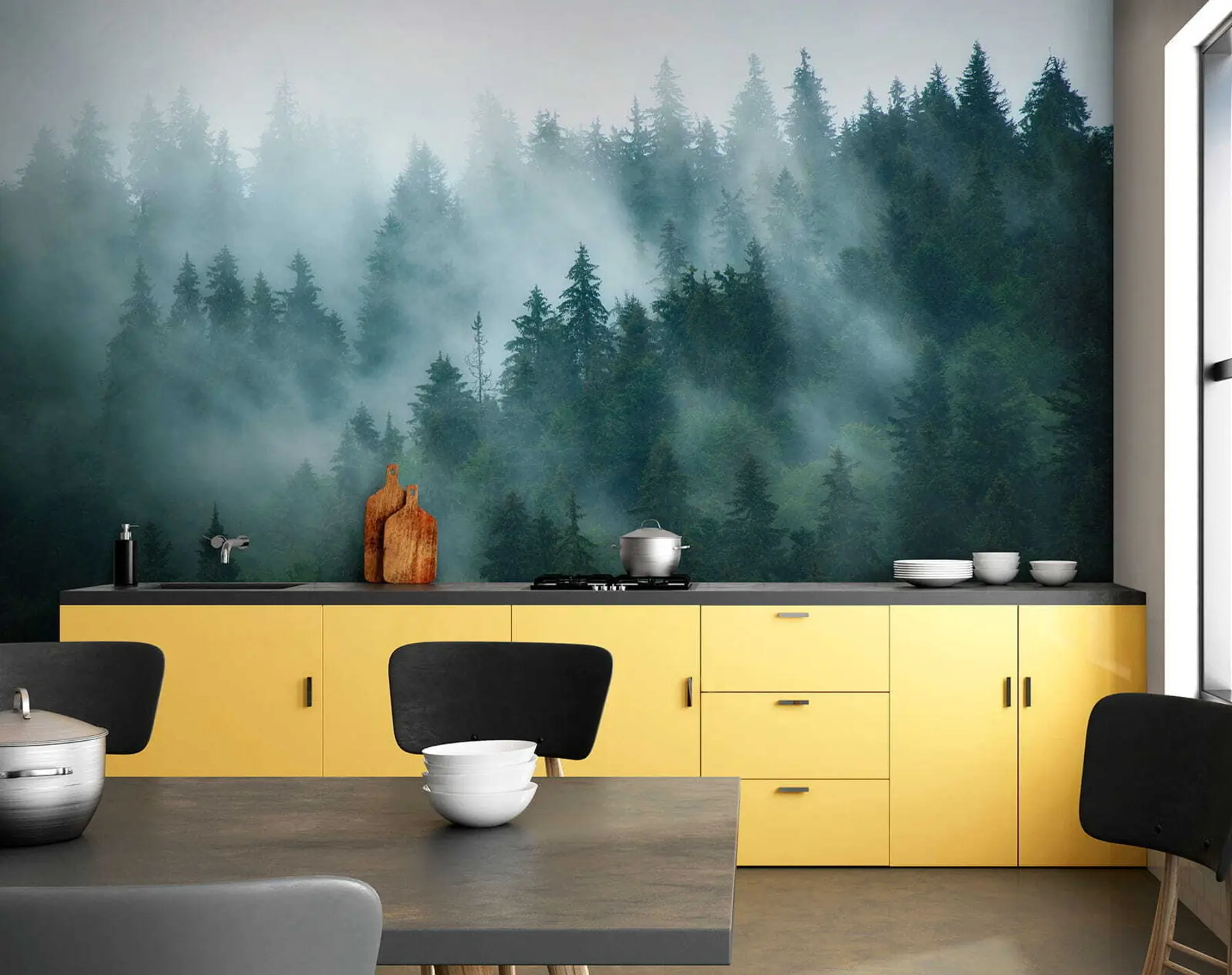 fotószőnyeg Ködös erdő u57914