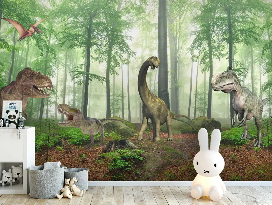 fotószőnyeg Dinoszauruszok az erdőben u60039
