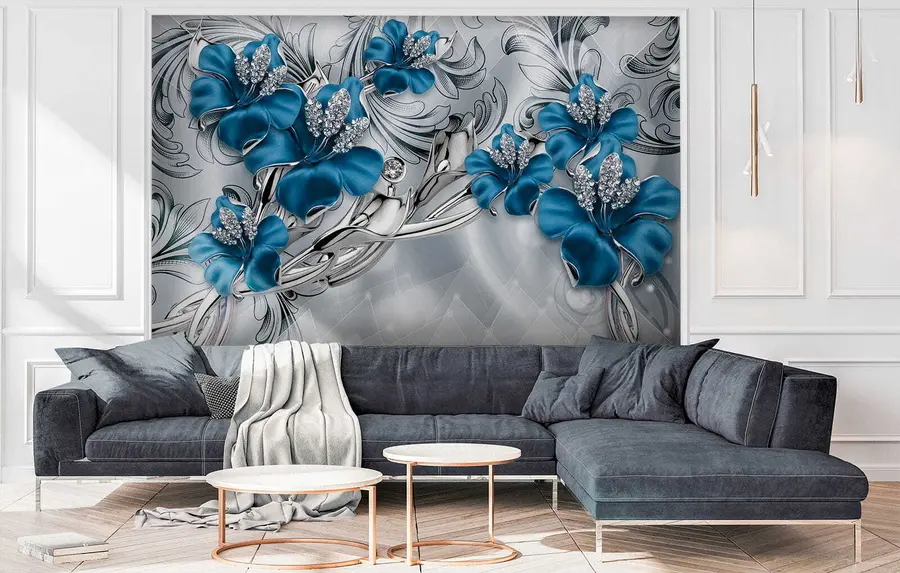 fotószőnyeg Azúrkék virágok u60405