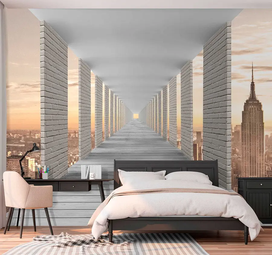 fotószőnyeg Alagút, kilátással New Yorkra u59788