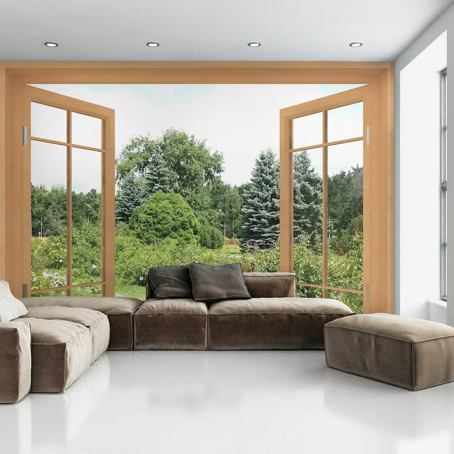 fotószőnyeg Kilátás az ablakból az erdőre u60673