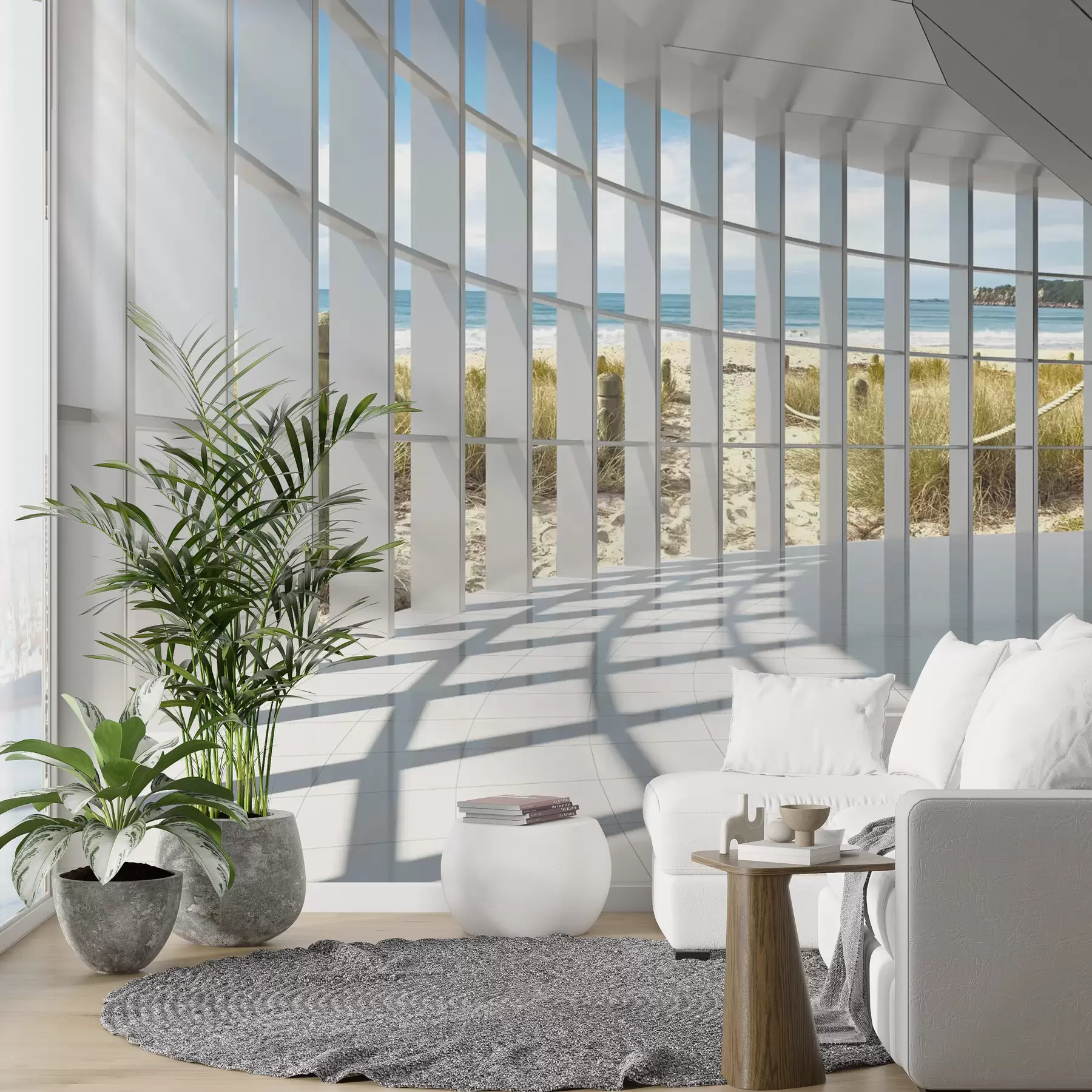 fotószőnyeg 3D folyosó tengerre néző kilátással u70513