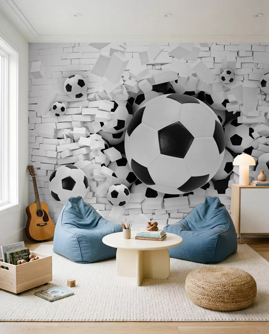 fotószőnyeg A futballlabda áttöri a falat u70633