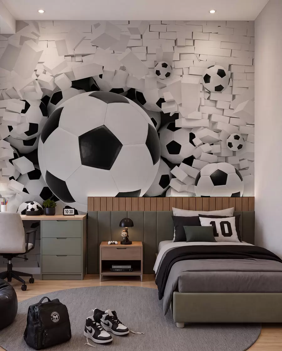 fotószőnyeg A futballlabda áttöri a falat u70633