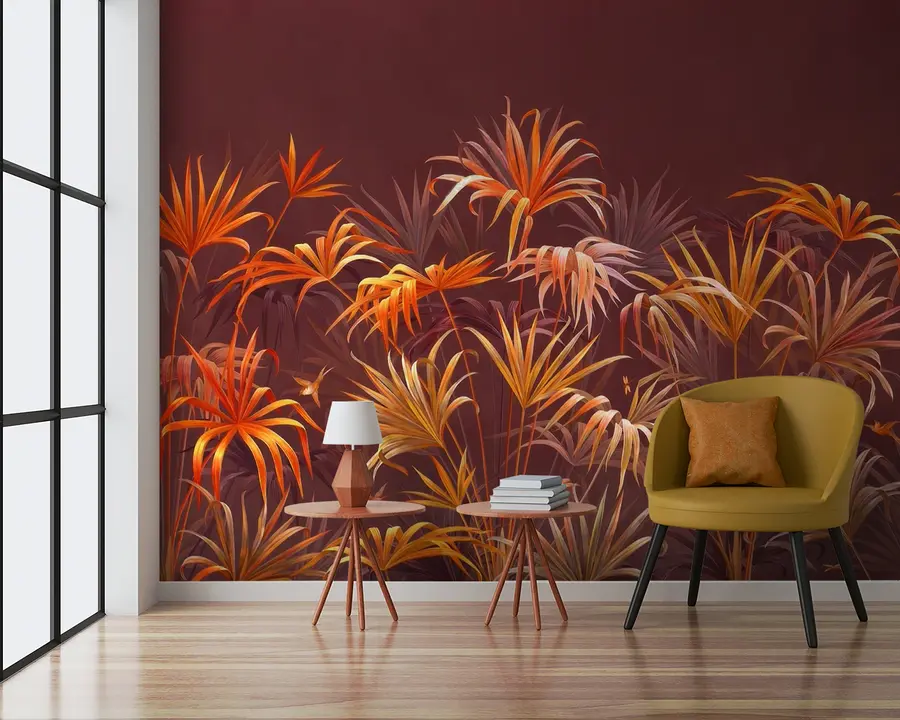 fotószőnyeg Narancssárga trópusi pálmák u58939v1