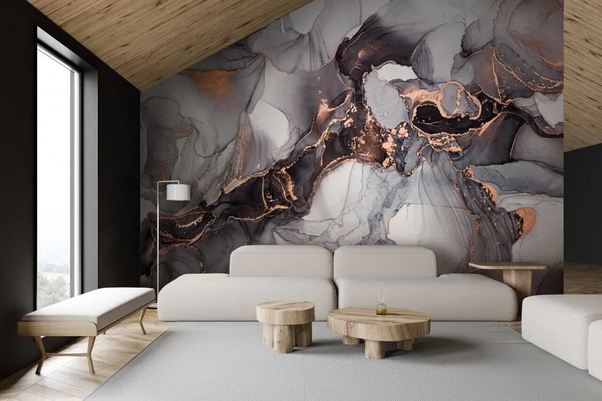 fotószőnyeg Fluid art absztrakt művészet sötét árnyalatokban u70766
