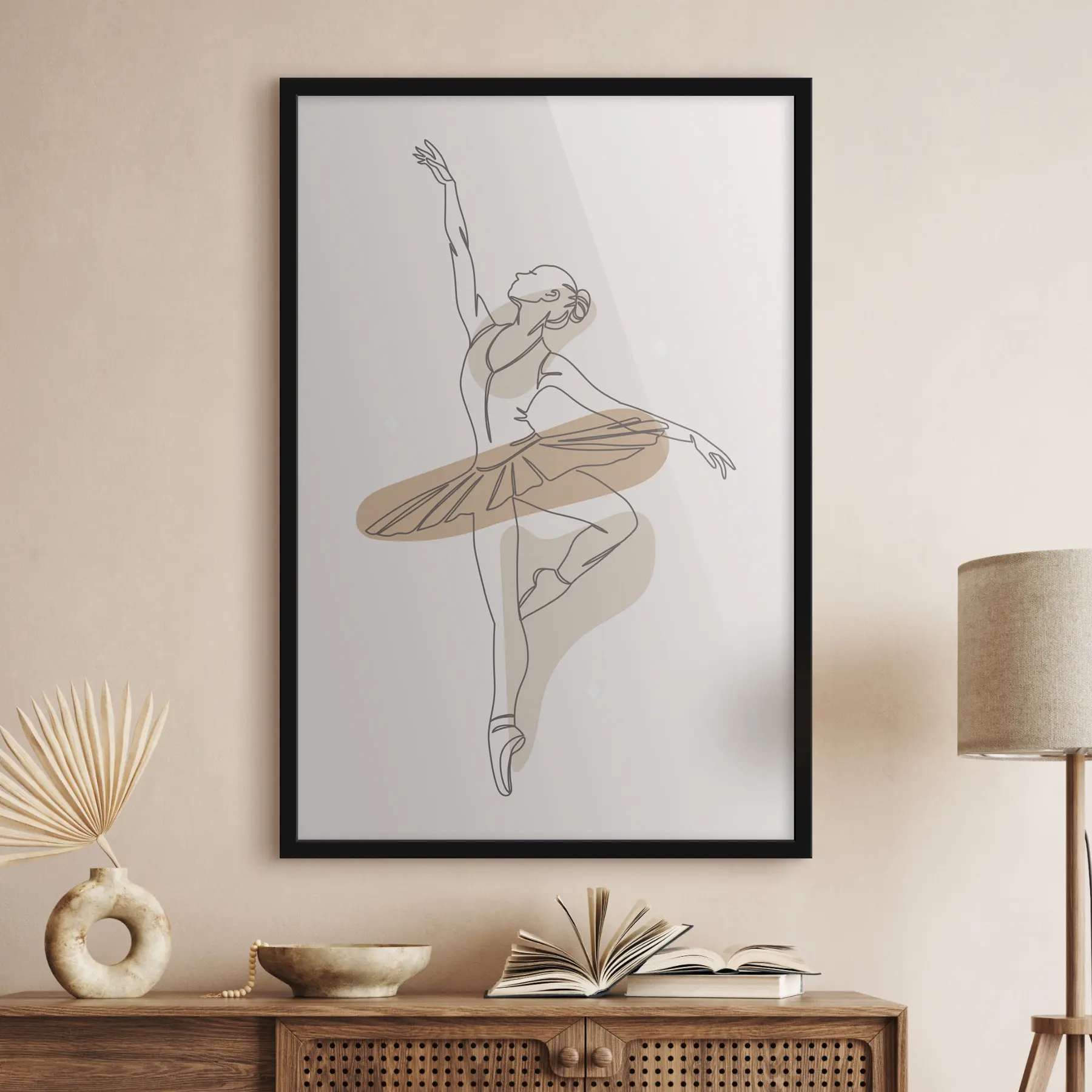 fotószőnyeg Lány balerina stílusú bohó minimalista vonalak f38078