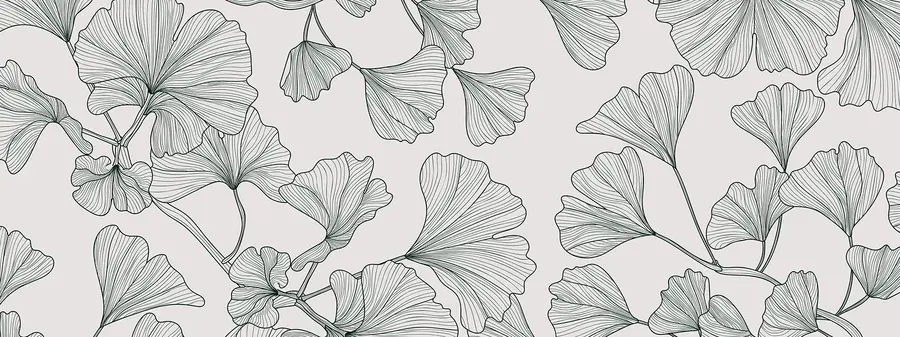fotószőnyeg Liliom ginkgo szürke háttér w00328v2