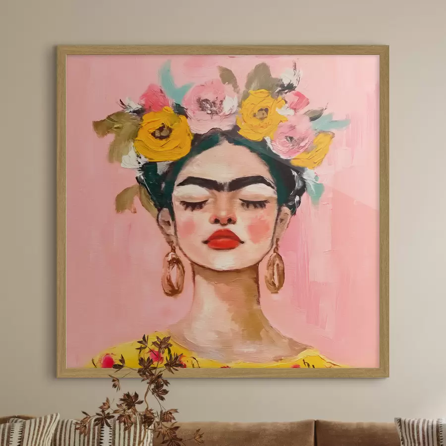 fotószőnyeg Textúra egy Frida Kahlo nyomtatással f38292