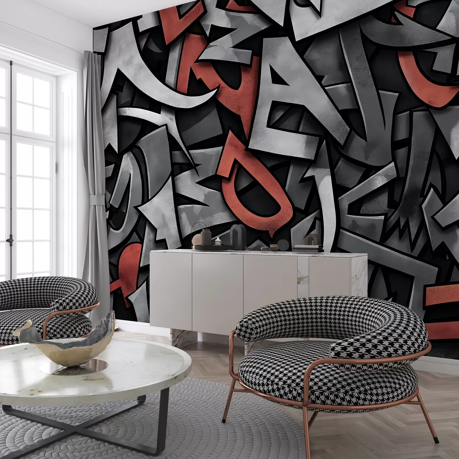 fotószőnyeg Graffiti nagybetűk piros színben w01186v2