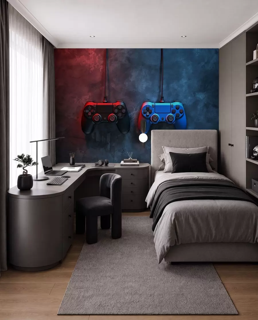 fotószőnyeg fekete és kék DualShock sötét alapon w01189