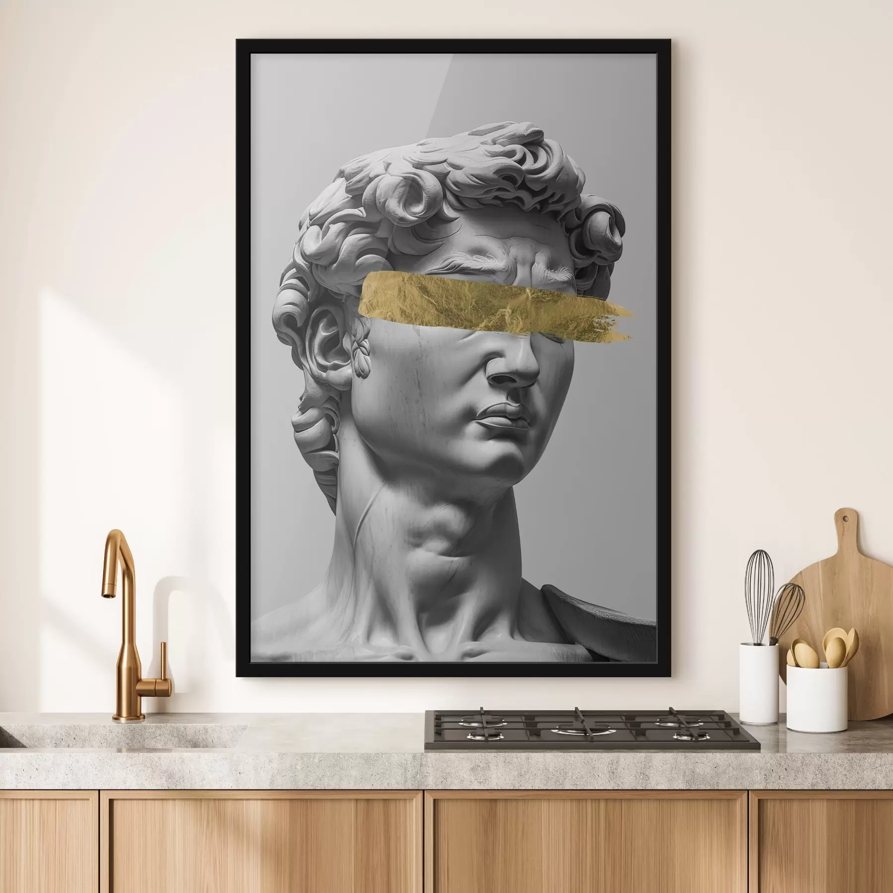 fotótapéta Dávid modern szobra csukott szemmel f26129