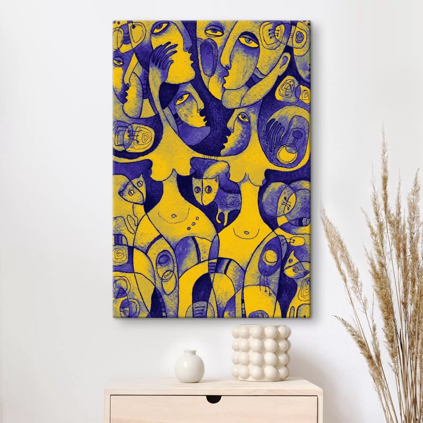 fotótapéta Arcok egymásba fonódva vibráló harmóniában s37829