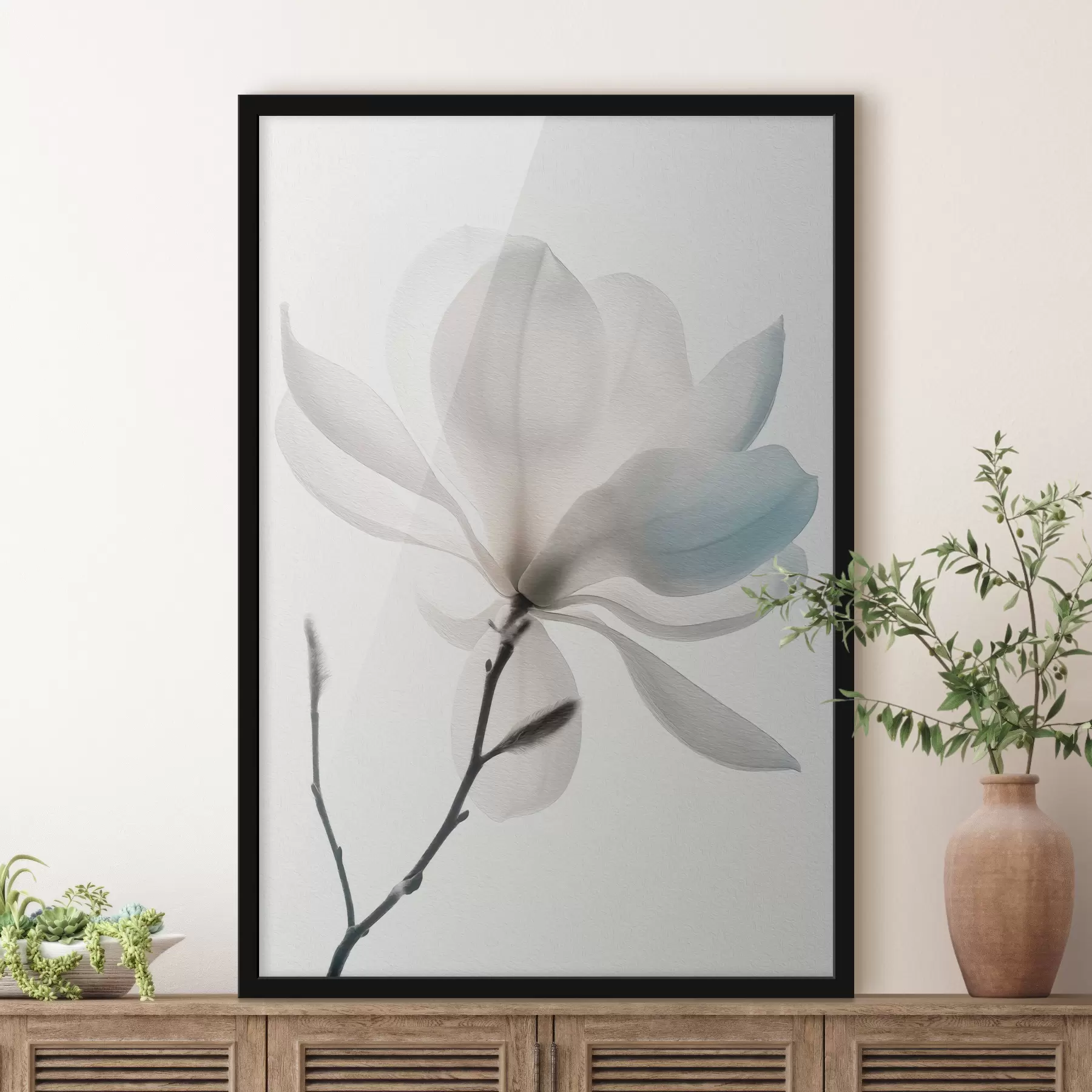 fotószőnyeg Stílusos fehér magnólia virág új trend f39578