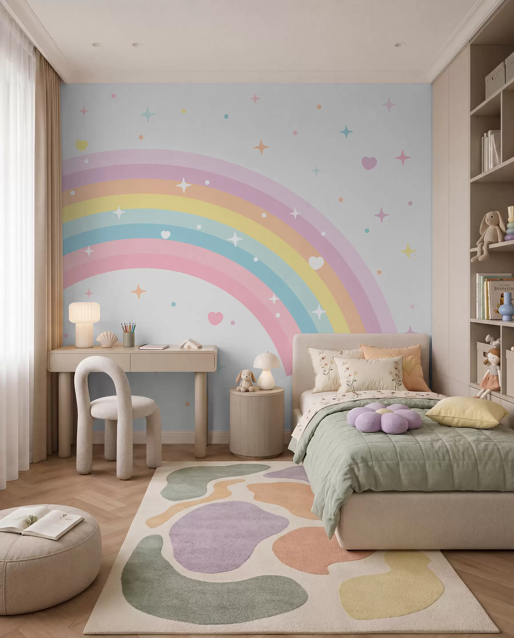 fotószőnyeg Szivárvány és csillagok w08109