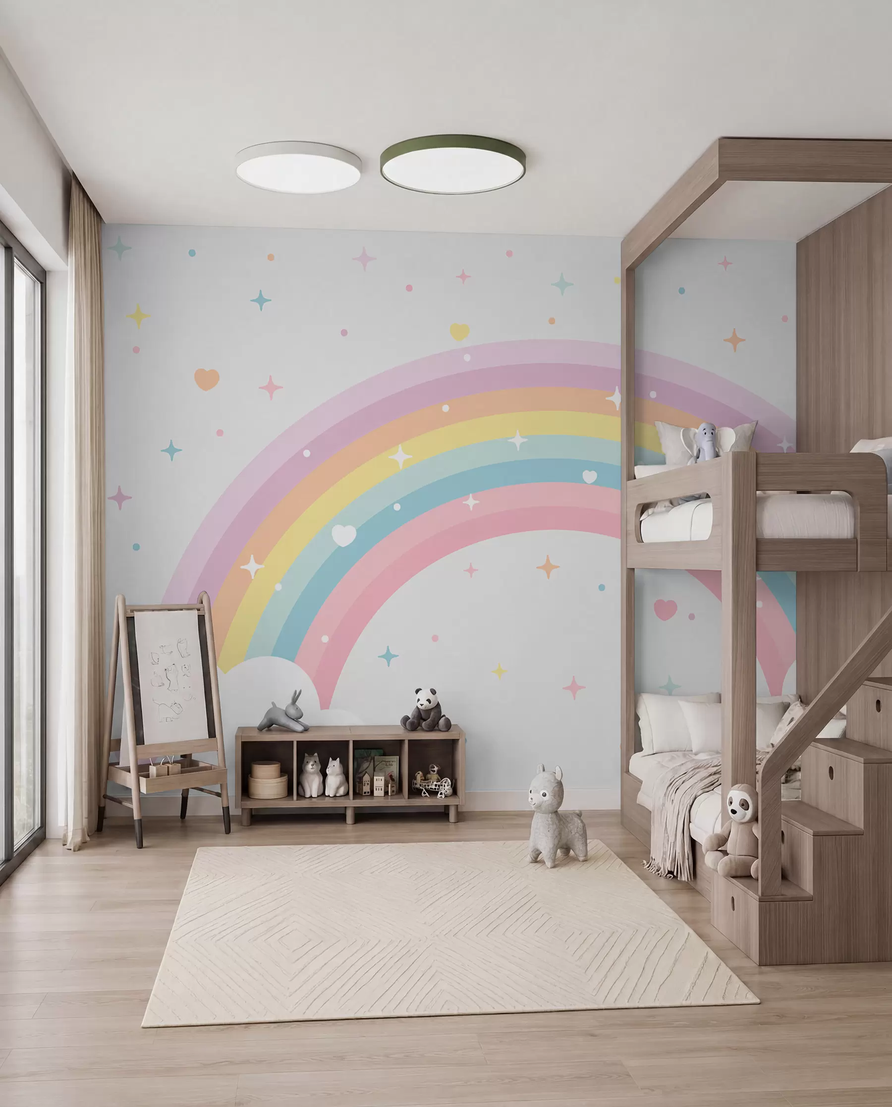 fotószőnyeg Szivárvány és csillagok w08109