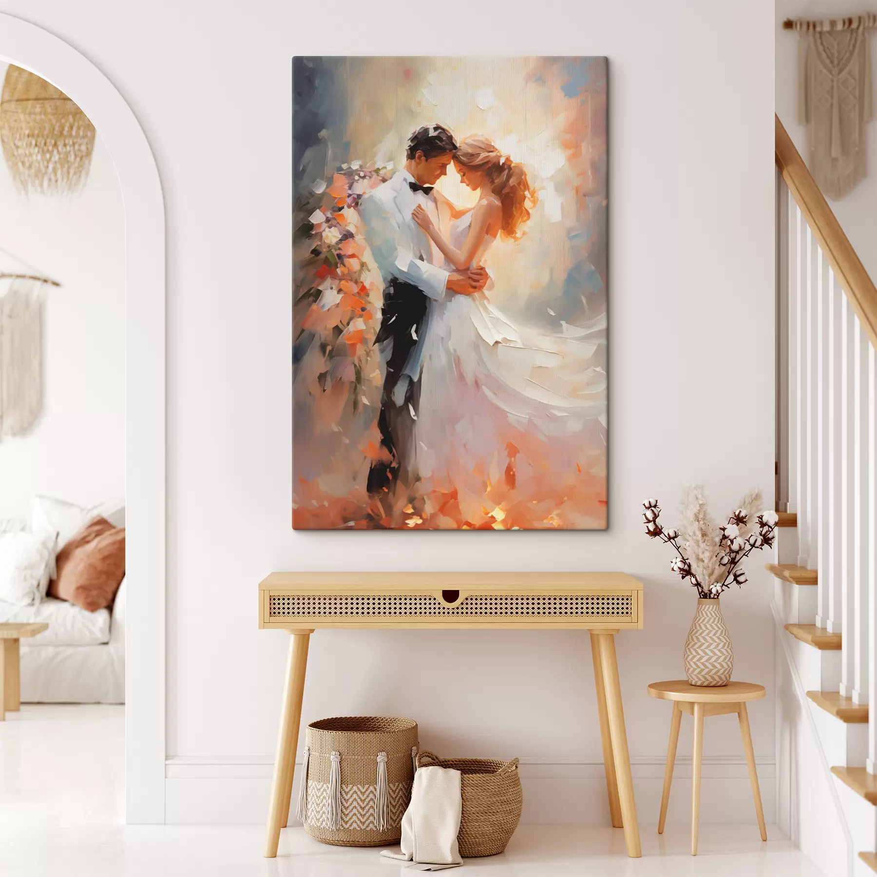 fotótapéta Menyasszony és a vőlegény táncoló olajfestmény s39925