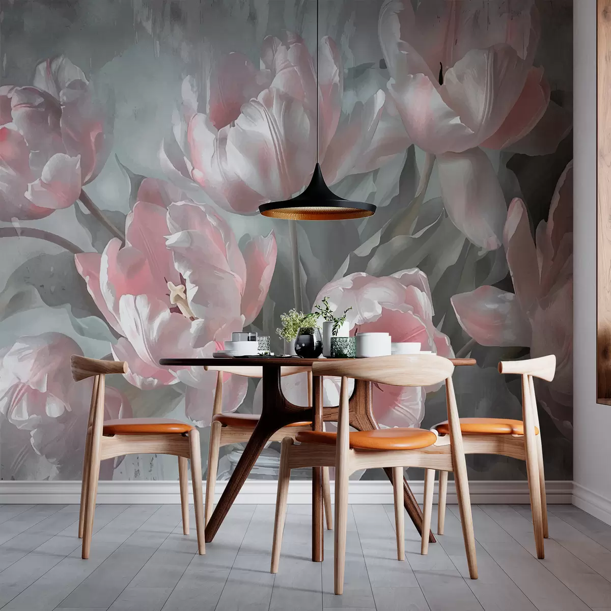 fotószőnyeg Rózsaszín tulipán vintage stílusban w00966