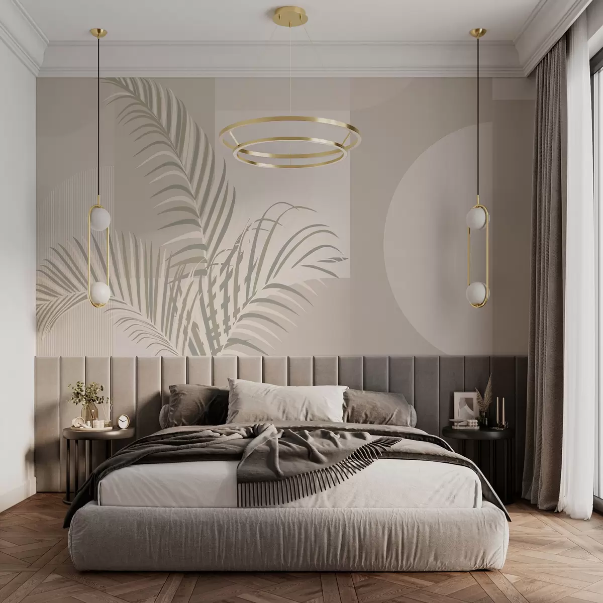fotószőnyeg Geometria és pálmalevél w01501