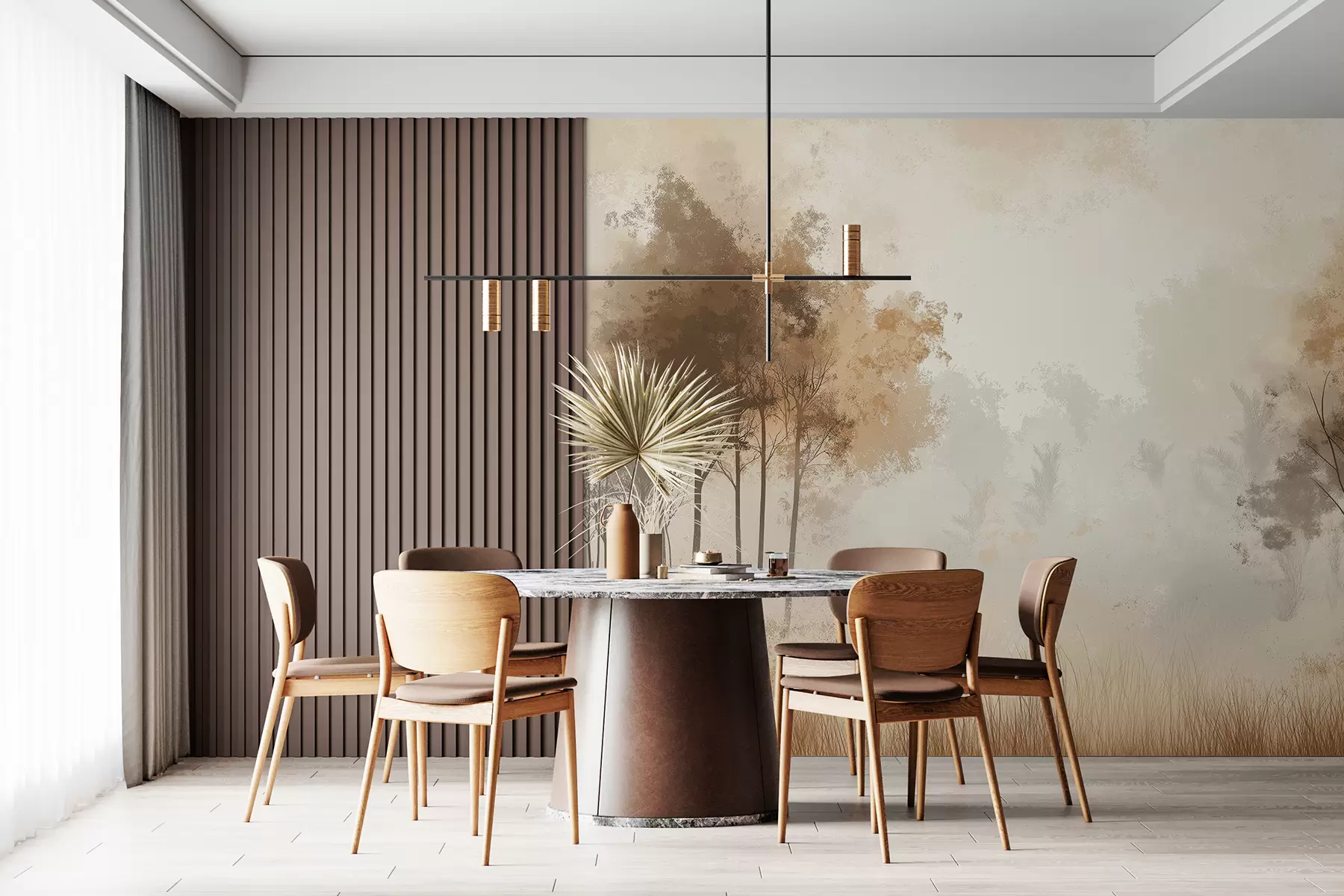 fotószőnyeg Természet tájképek, fák az erdőben, grunge textúra, bézs színek w01564