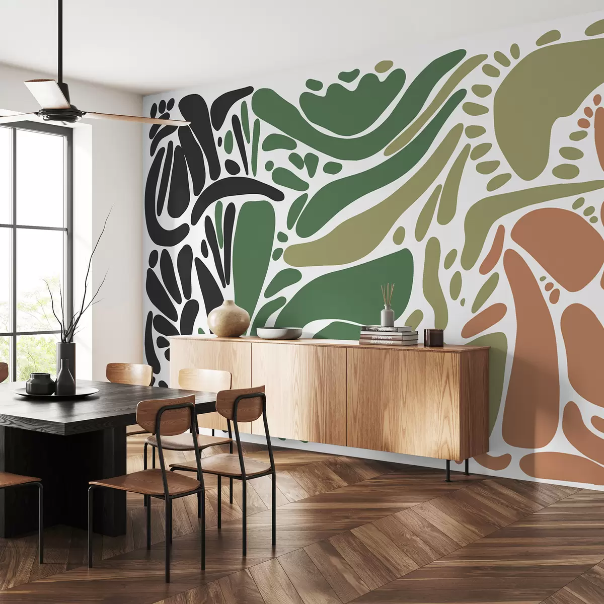 fotószőnyeg Absztrakt geometriai minta, törzsi stílus, természetes színek w01623v7