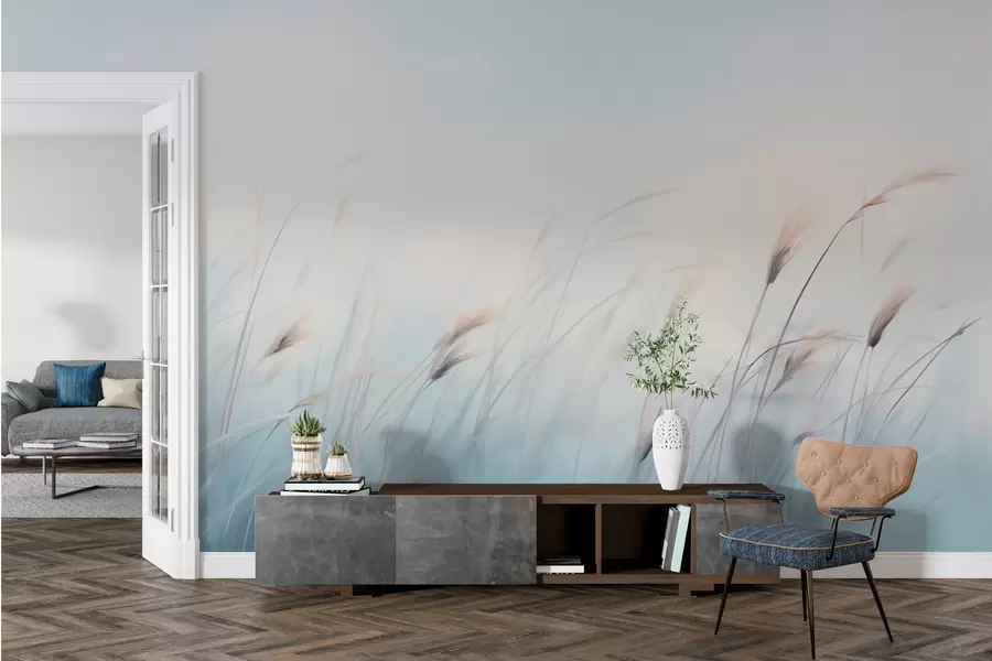 fotószőnyeg Finom mezei füvek kék háttéren w01643