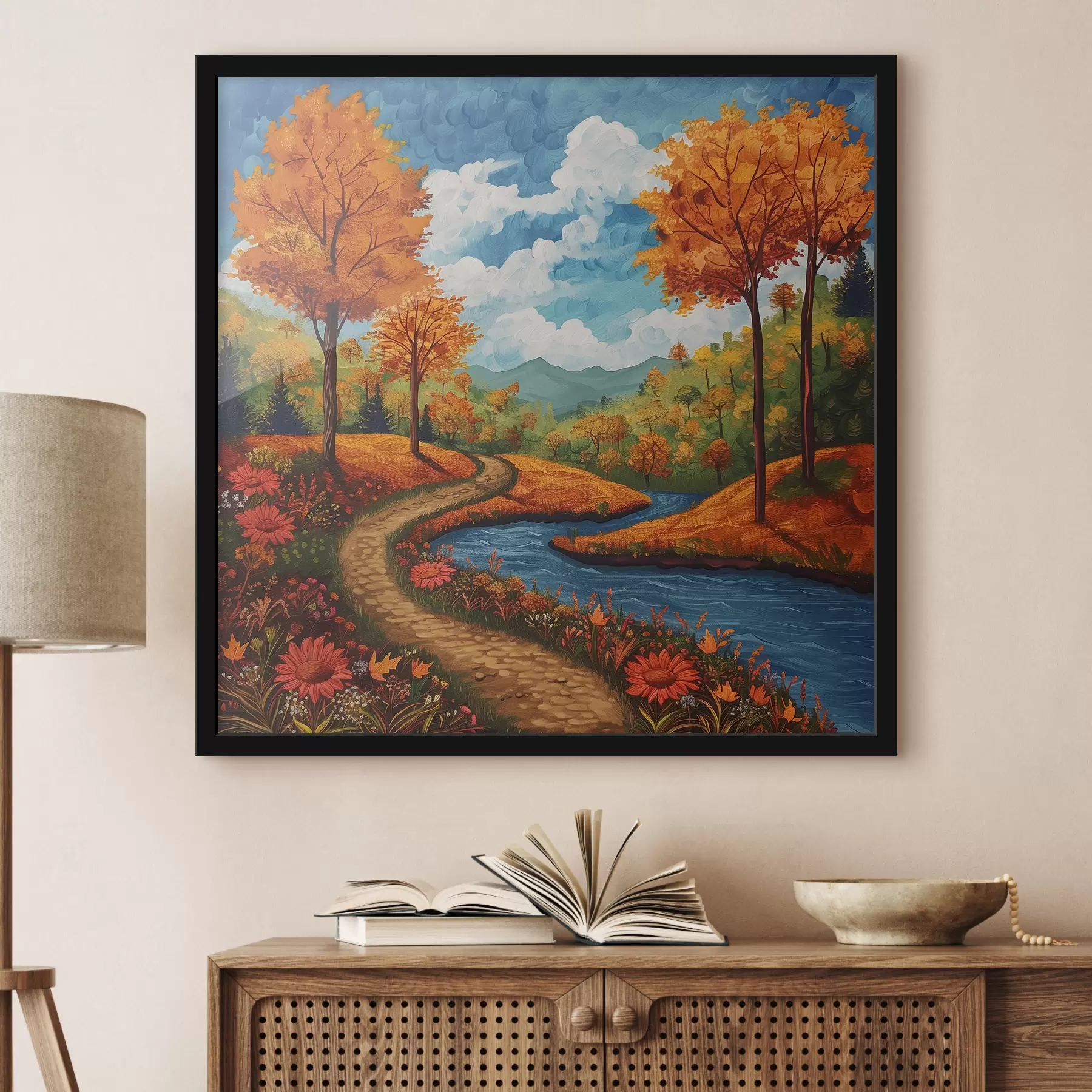 fotószőnyeg Akvarell őszi táj f40900