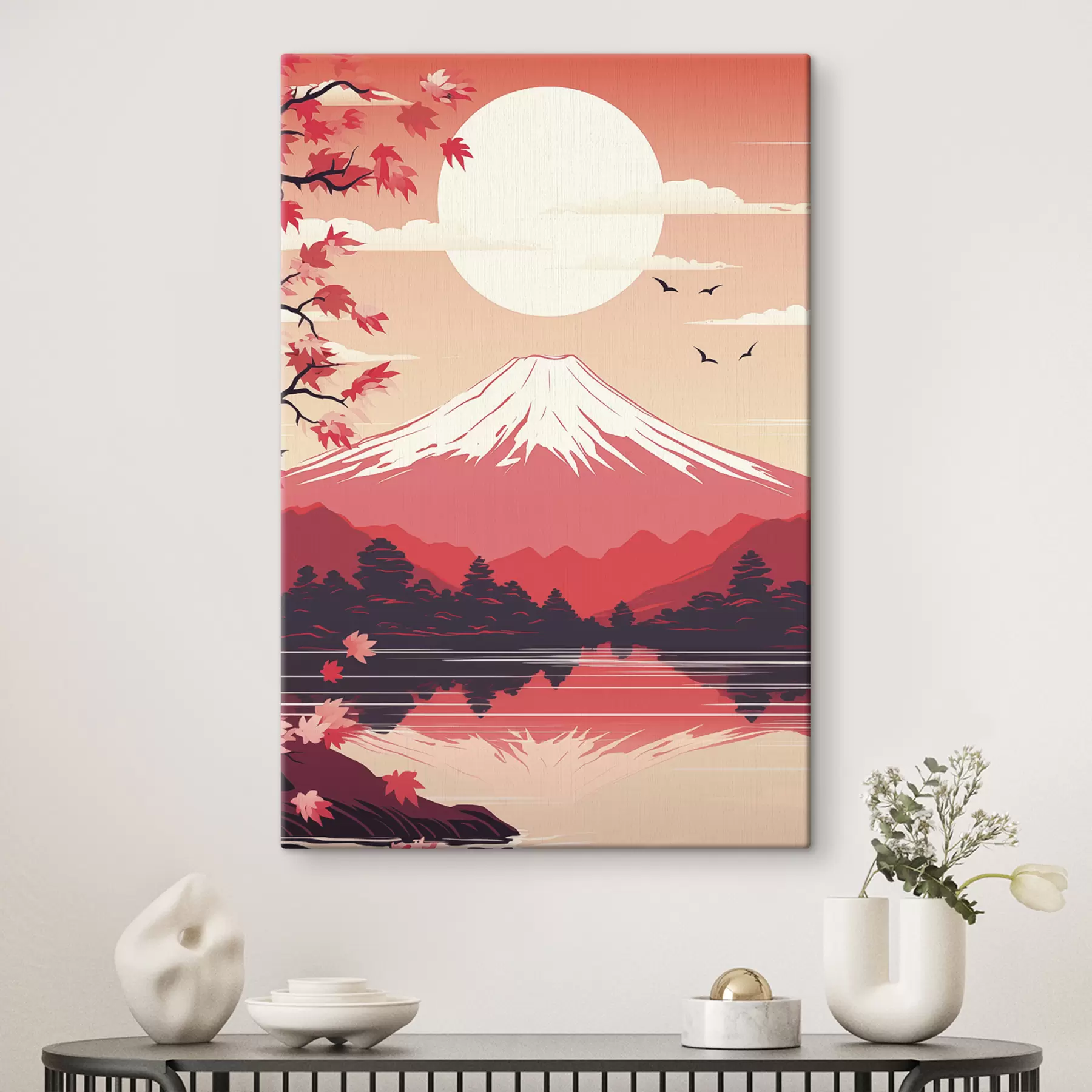 fotótapéta Fuji hegyi táj, Japán stílus, gyönyörű természet s40954