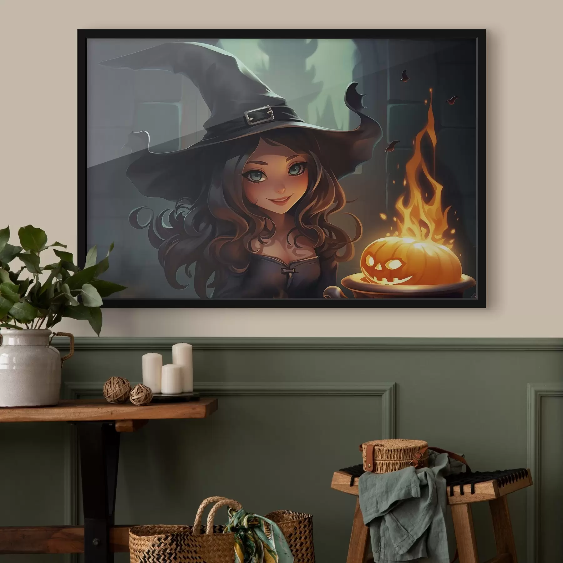 fotószőnyeg Boszorkány főz egy bájitalt Halloweenre f41111