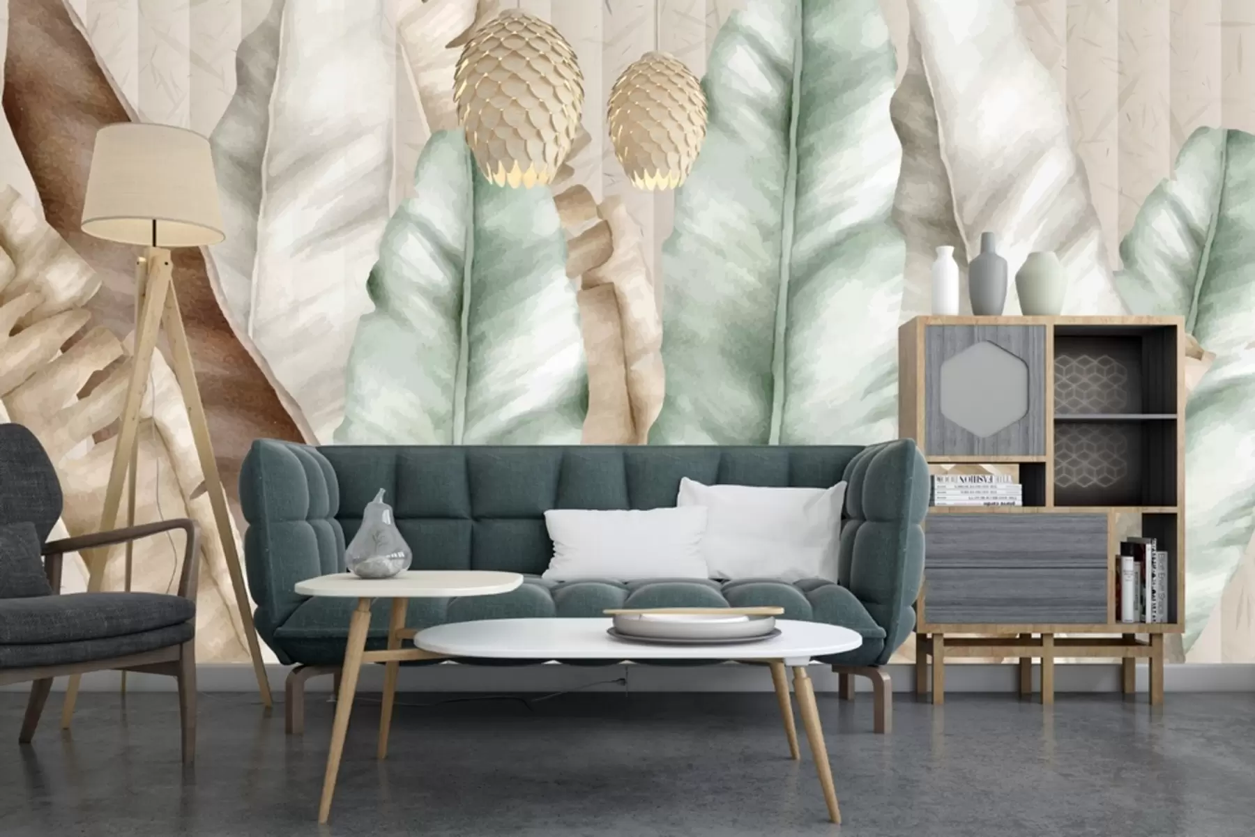 fotószőnyeg Textúra, nagy trópusi levelek vektor w01816