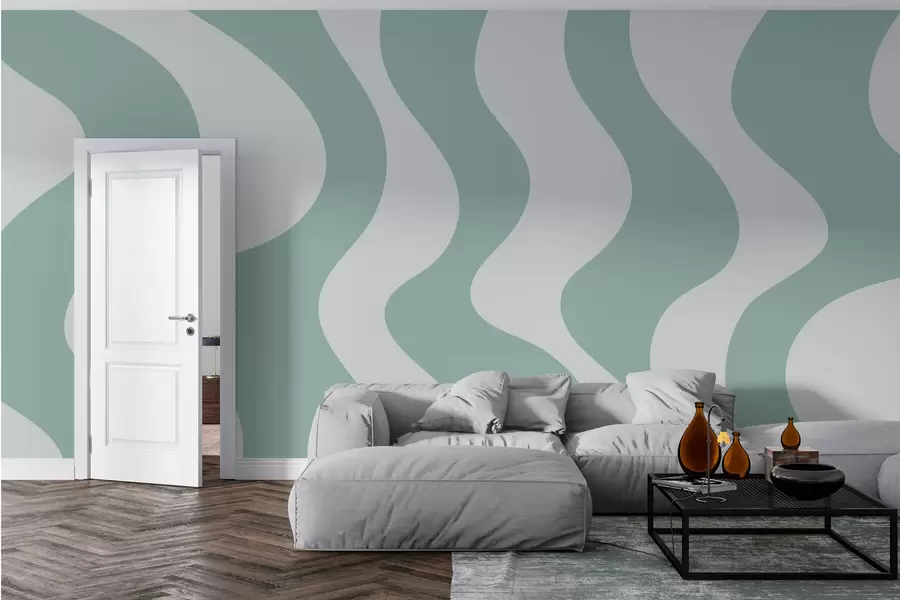 fotószőnyeg Kanyargó zöld vonalak w01833