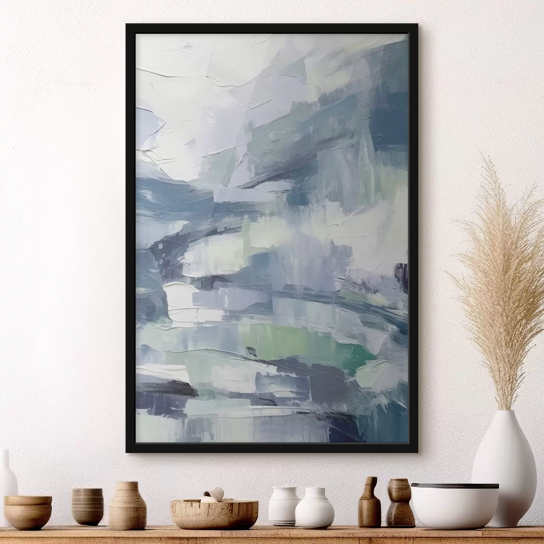 fotószőnyeg Impresszionista hullámok hűvös árnyalatokban f38905