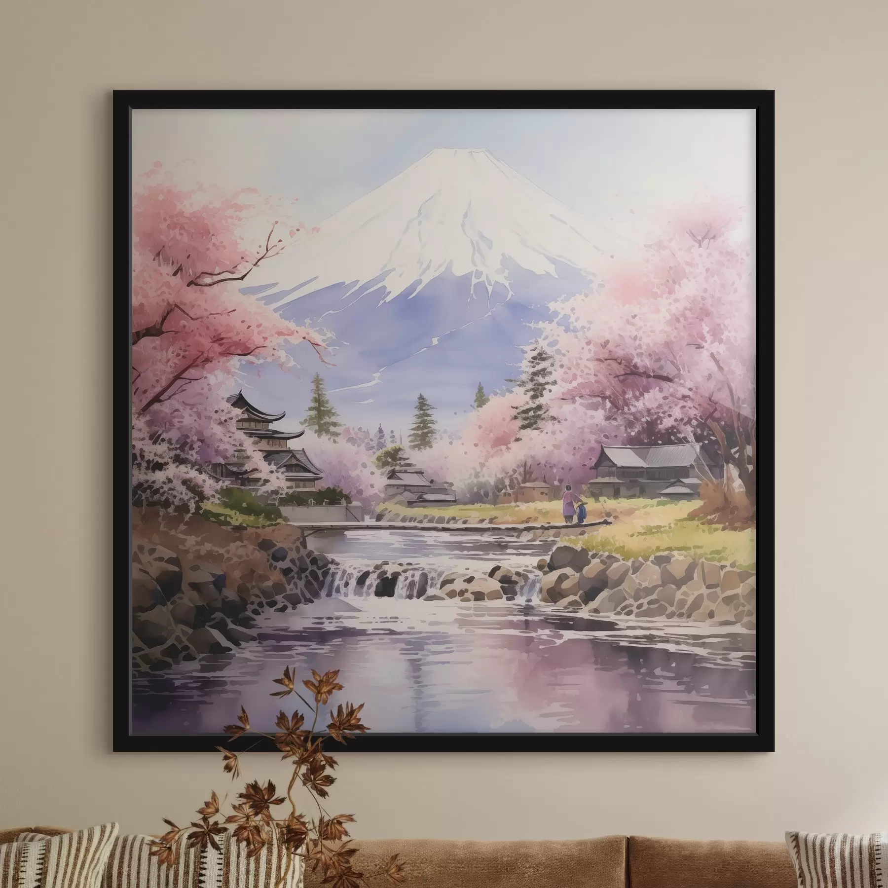 fotószőnyeg Virágok a nyugodt hegyi táj közelében f38948