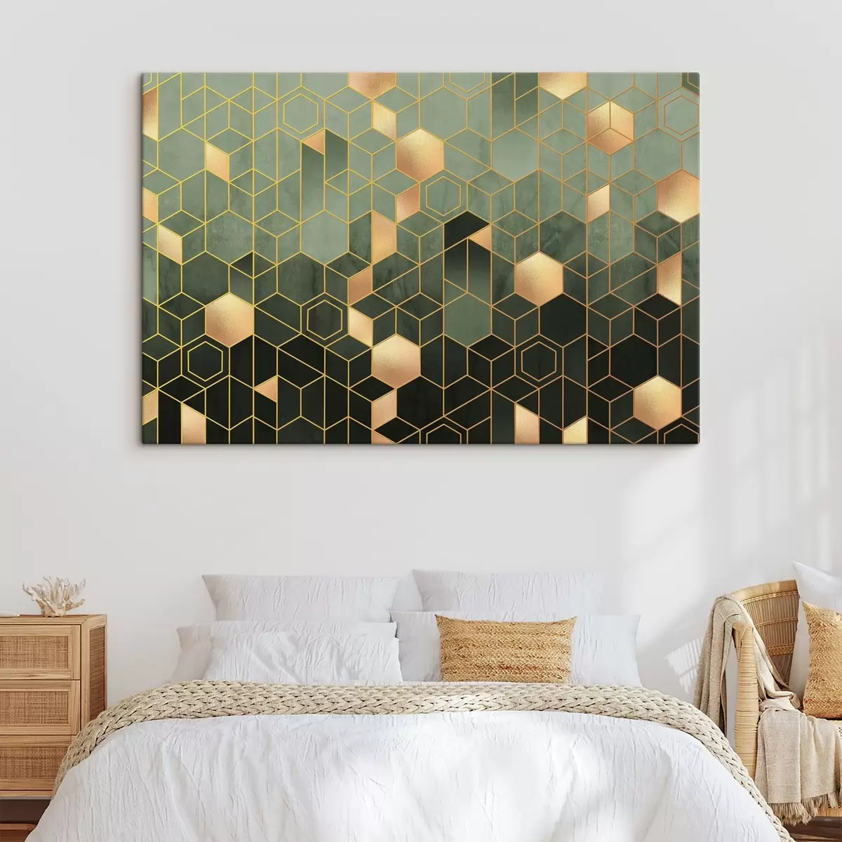 fotótapéta Smaragd és borostyán geometrikus elegancia s36602v2