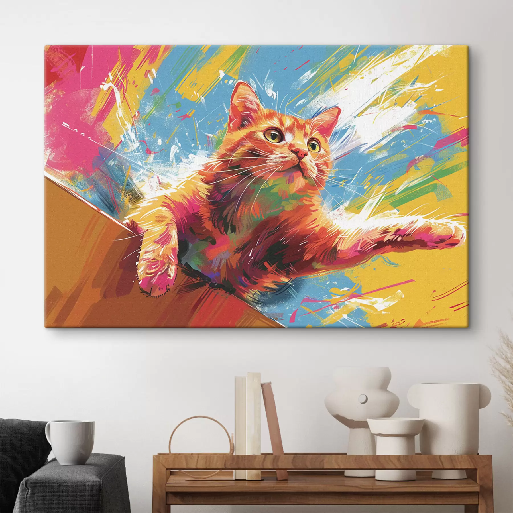 fotószőnyeg Egy macska kinyújtja a mancsát s38251