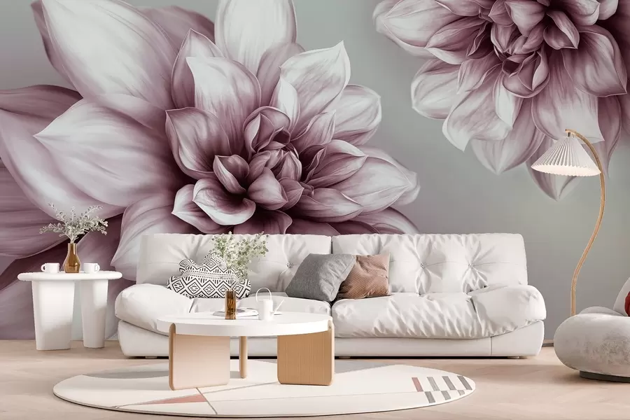 fotószőnyeg Sok szirmú, terjedelmes virágok, a rózsaszín árnyalataiban ábrázolva w01937v1