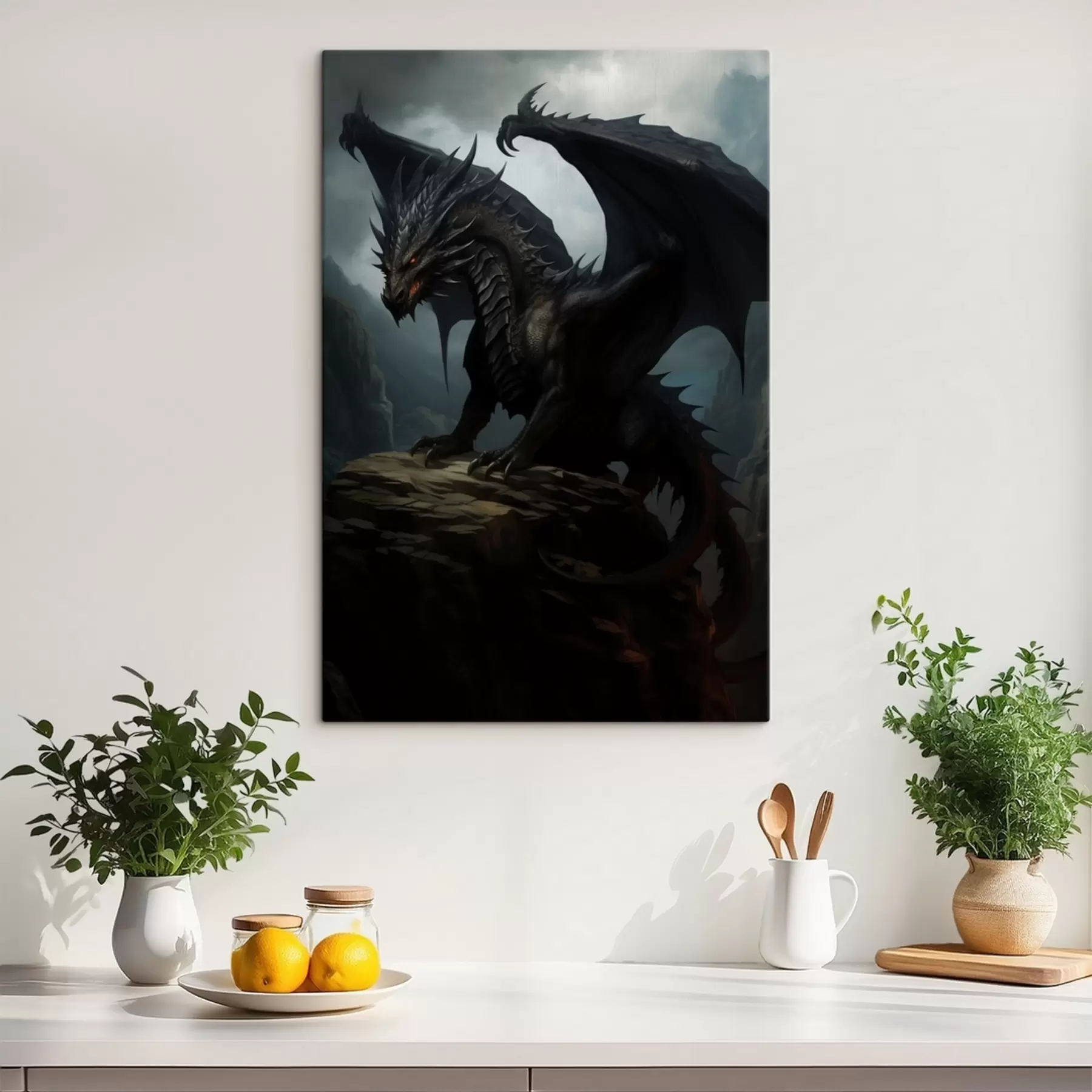 fotószőnyeg Fekete sárkány s41184