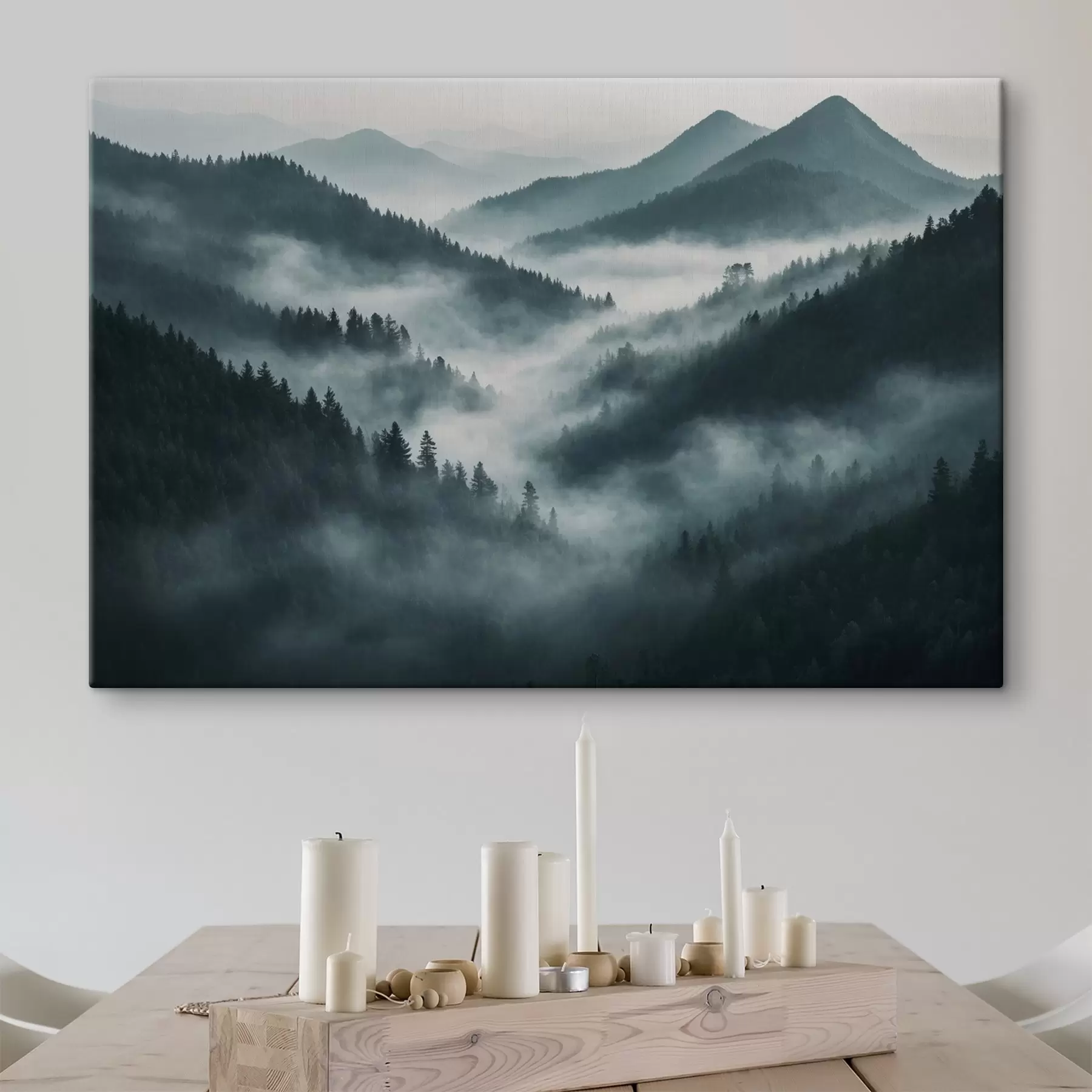 fotószőnyeg Köd a hegyekben s41318