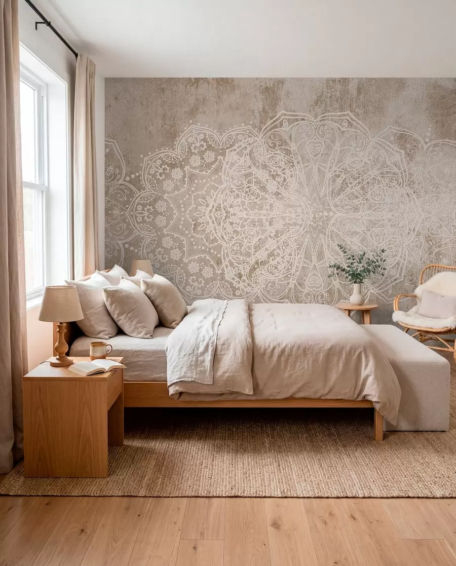 fotószőnyeg Mandala homokszín alapon w08387v1