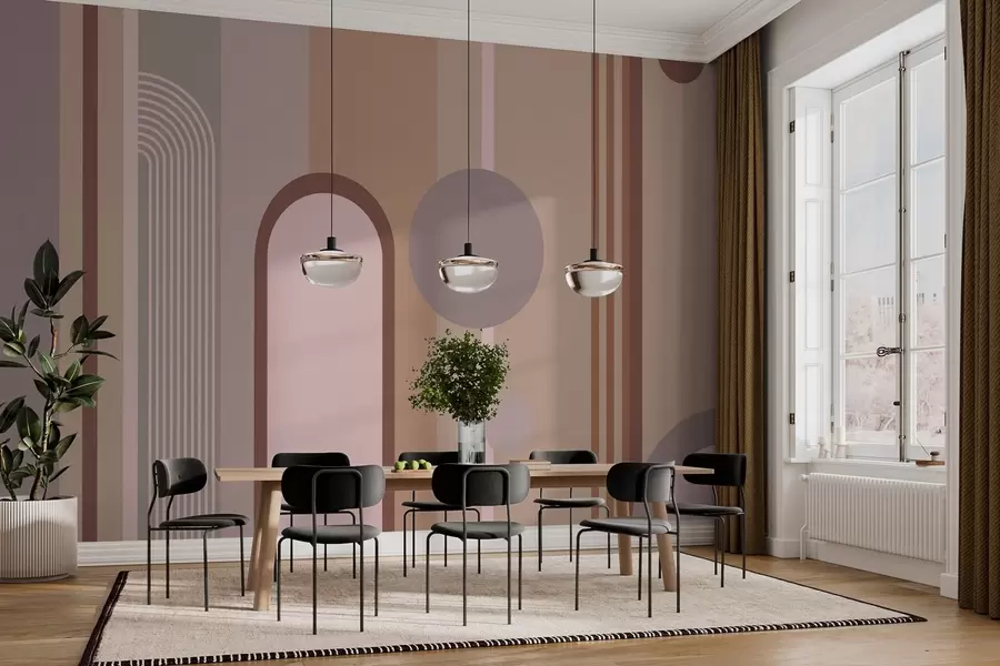 fotószőnyeg Absztrakt geometriai mintázat lágy tónusokban w00466