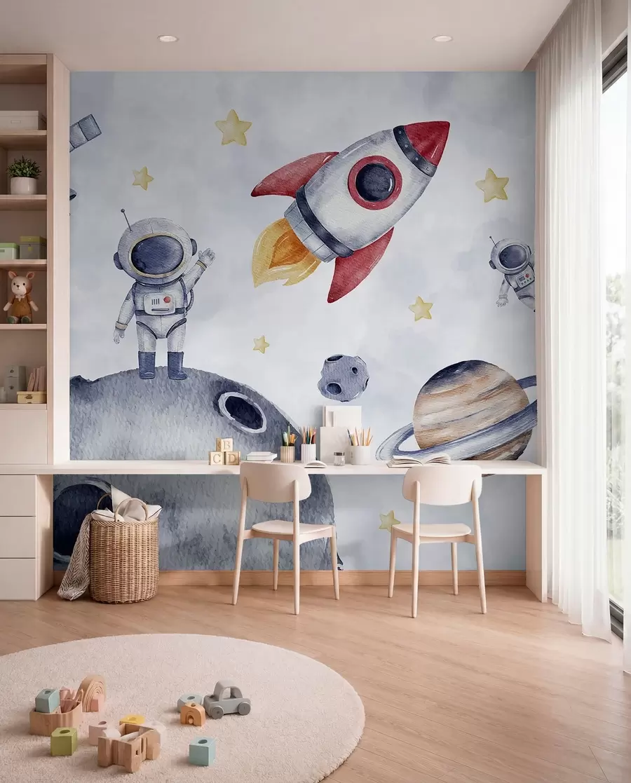 fotószőnyeg Kis űrhajósok repülés közben w01461
