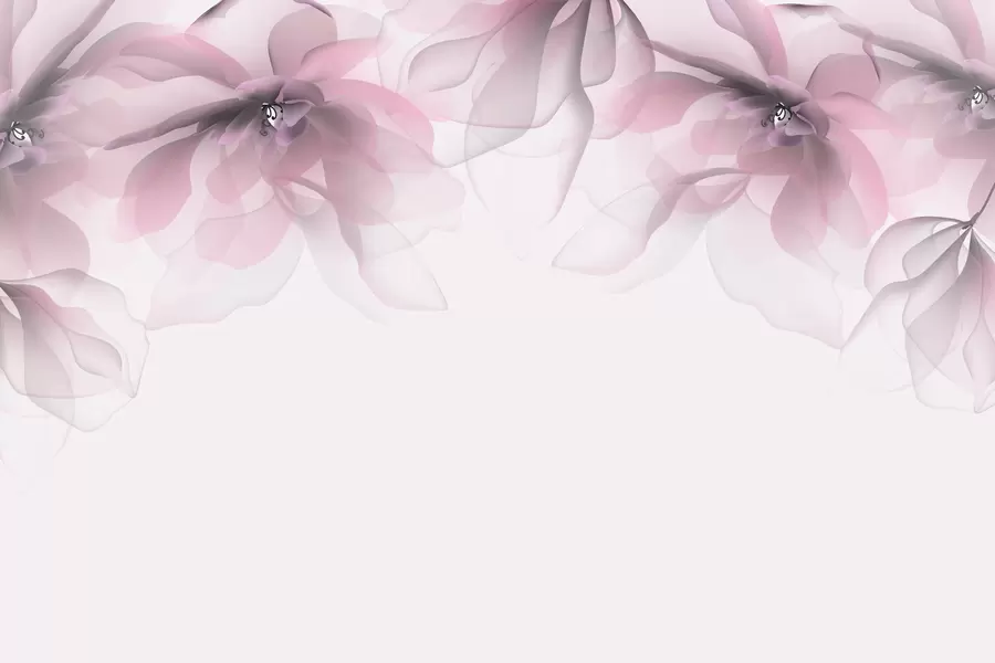 fotószőnyeg rózsaszín áttetsző nagy virágok a tetején w02093