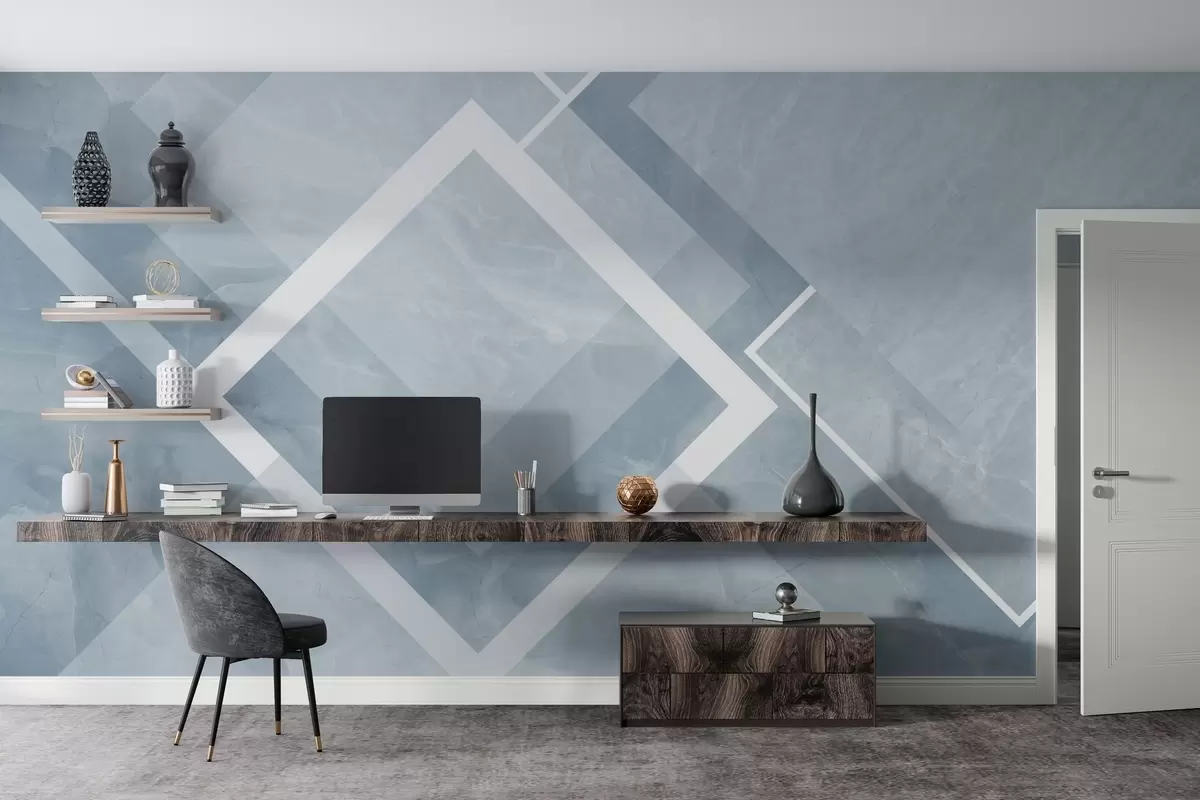 fotószőnyeg Geometria kék tónusokban w02062v3